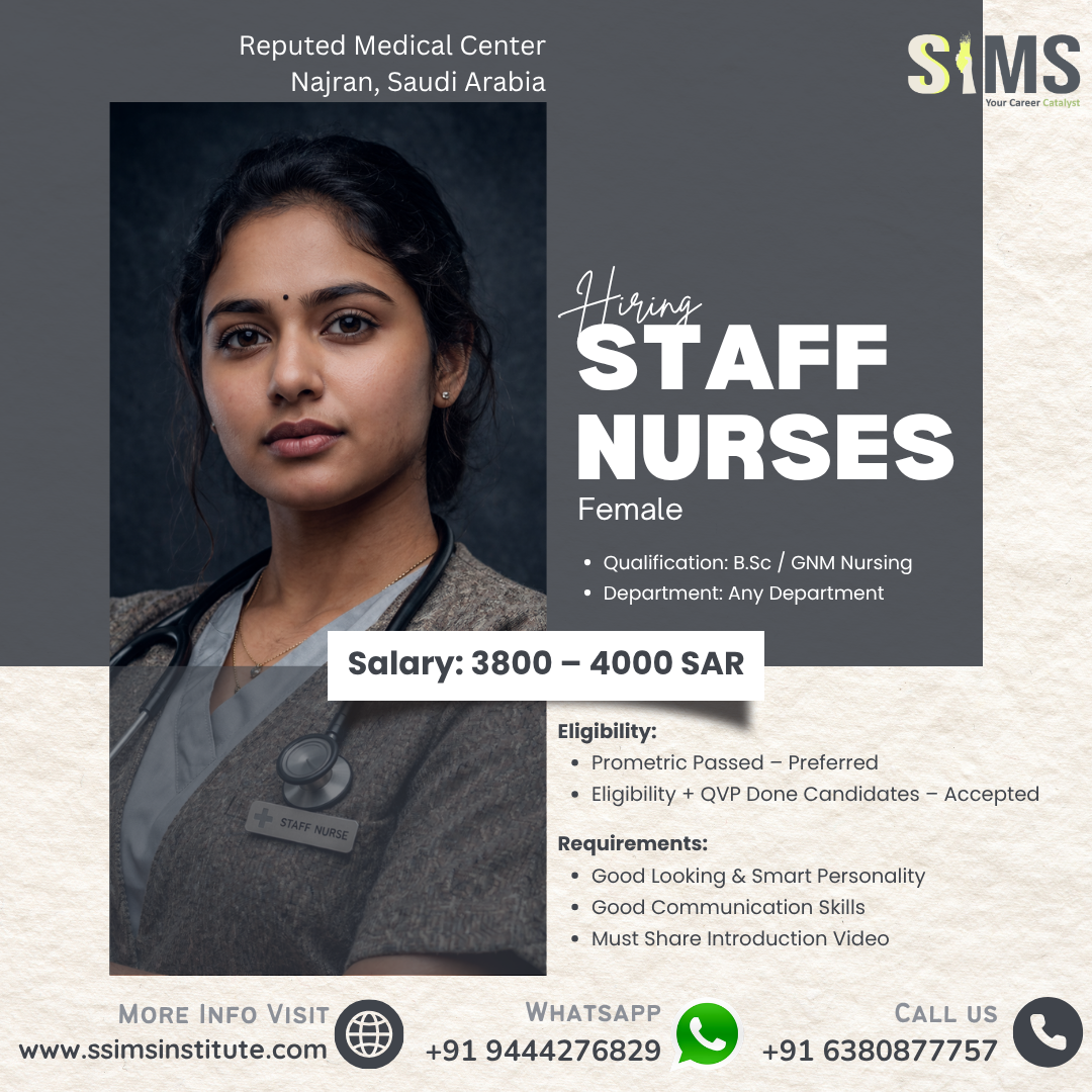 Female Staff Nurse — Gulf job poster